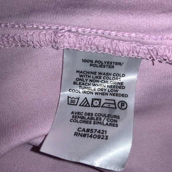 Loft pink ruffle keyhole neckline top sz LP flutter cap sleeve curved hem - Picture 5 of 5